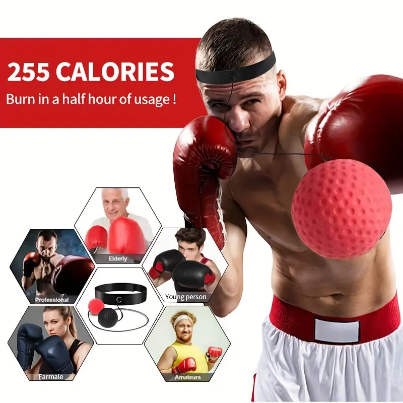 Boxing Reflex Ball Set, 3 Counts/set Adjustable Headband & Ball, Boxing Training Gear, Speed Agility Training Equipment for Home Gym Workout, Boxing Speed Trainer