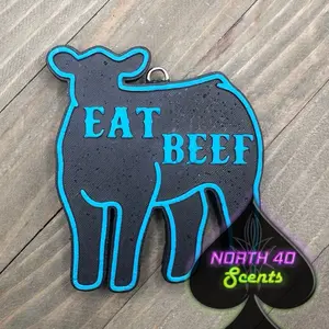 Eat Beef 3/4 shoulder profile scented car freshener