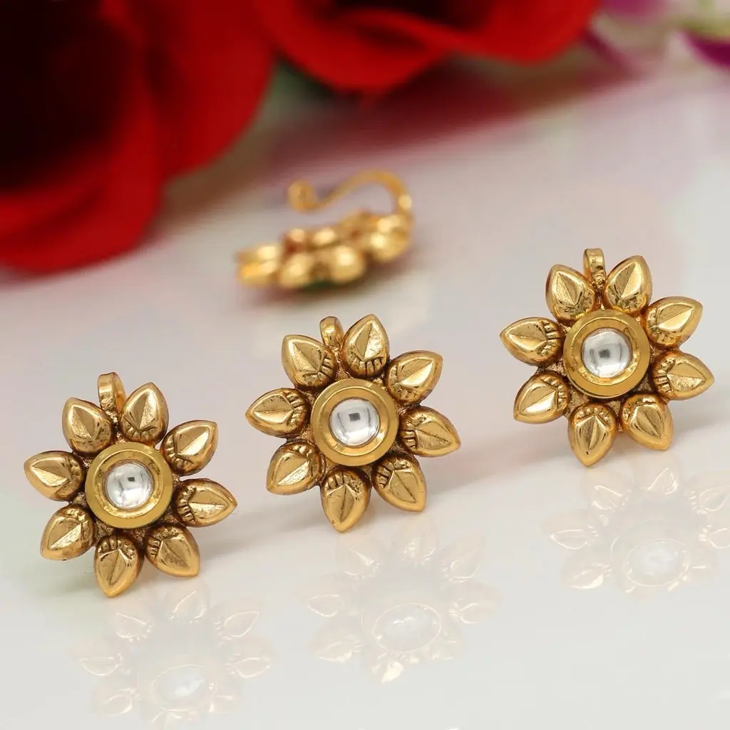 Exquisite Gold Plated Nose Ring - Elegant and Lightweight