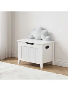 【Christmas Gift】Versatile Upholstered Storage Chest With Flip-Top Design, Safety Hinges, And Ample Capacity For Shoes, Toys, And More - Perfect For Entryway, Living Room, Or Bedroom - Supports Up To 220 Lbs