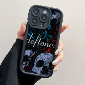 1PC D-Deftones Band Phone Case for iPhone 16 15 14 13 12 11 Pro Max Plus Black Silicone Cover
