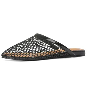 CELNEPHO Mesh Flats for Women Ballerina Comfortable Flat Heel Round Toe Buckle Strap Ballet Mary Jane Shoes Mesh Sandals for Wedding Bride Walking Mule Shoes