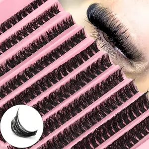 Cluster Lashes Individual Cluster Eyelashes D Curl Mix 8-16mm (80D) Eyelashes Cluster Volume Focused Lashes & Dramatic Russian Individual Eye Lashes for Beginners (80D)