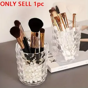Diamond Texture Makeup Brush Storage Box - Desktop Makeup Brush Holder, Makeup Storage Box, Makeup Organizer Box, Makeup Tool Organizer, Suitable for Makeup and Home Decoration Purposes