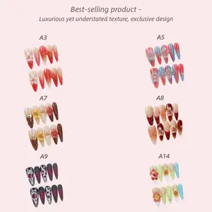 Trendy Press On Nails | 20 Designs Ombre Glitter Multi Color Sizes Long Lasting Salon Look