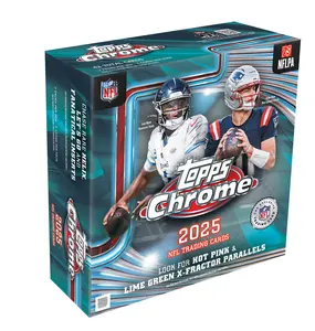 2025 Topps Chrome Football Trading Cards Factory Sealed Mega Box