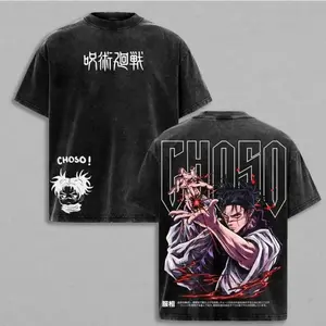 Choso Jujutsu Kaisen Anime Washed T-Shirt | Vintage Streetwear Graphic Tee with Blood Manipulation Art | Heavy Cotton Manga Top | Cool Gift for Anime & JJK Fans Jujutsu Kaisen anime merchandise
