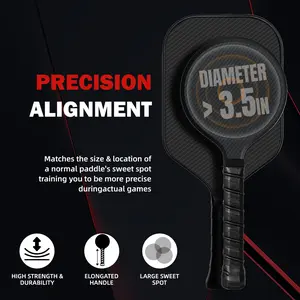 Training Pickleball Racquets, Extra Long Handle Pickleball Paddle Practice 3K Carbon Fiber, Sweet Spot Training Pickleball Paddle, 16mm Core Sports Sweet Spot Paddle Carbon Friction Surface