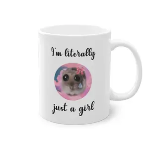sad hamster i'm literally just a girl, sad hamster mug, hamster mug, sad hamster meme, funny mug, tiktok meme, mug gift, coffee mug, gift  mug gift for her/ him