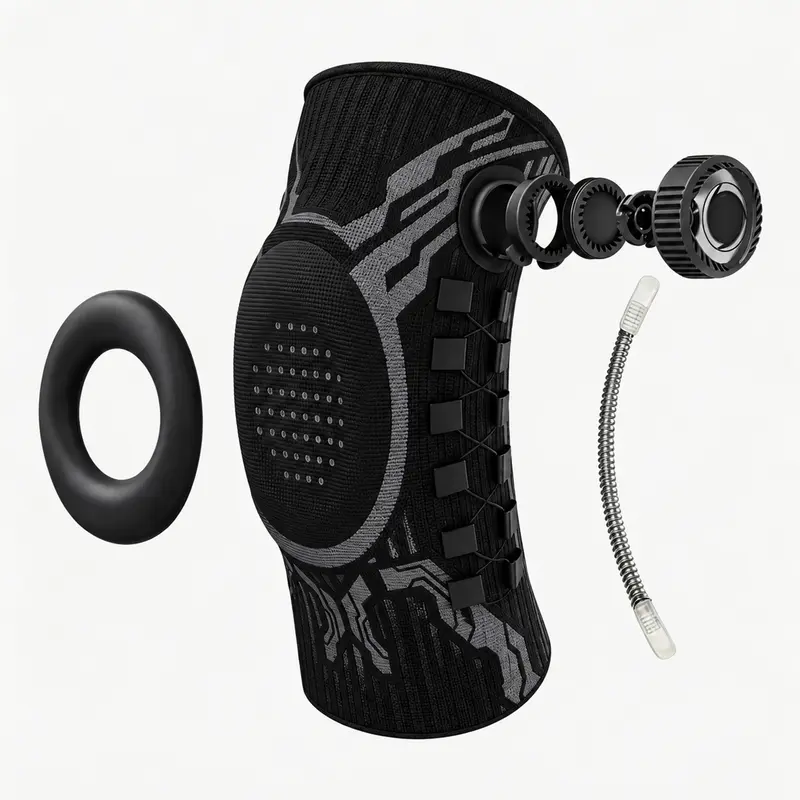 Unisex Athletic Knee Brace - Dial-Adjust Adjustable Compression, Multi-Size Breathable Fabric Knee Support Sleeve for Sports, Running & Daily Activities