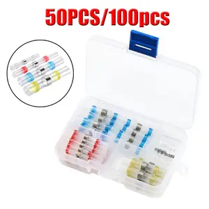 Solder Ring Heat Shrink Tube, Heat Shrink Docking Terminal Welding Sleeve Wire Connector, Heat Shrink Connecting Tube Suitable for Motorcycles, Cars, Ships