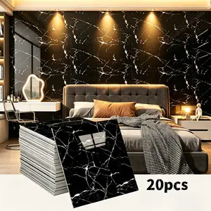 20pcs Self-Adhesive Tile Mural, Easy Clean Cut, Thickened Design, Home Decor Wall Stickers, Living Room Kitchen Bedroom Office Dormitory Decoration