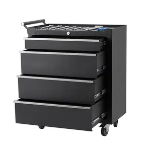 【GARVEE】24Inch 4-Drawer Rolling Tool Chest, Portable Tool Storage Cabinet On Wheels with Drawers, Locking Mechanism, Multifunctional Tool Organizer Rolling Cart for Garage, Workshop, Home