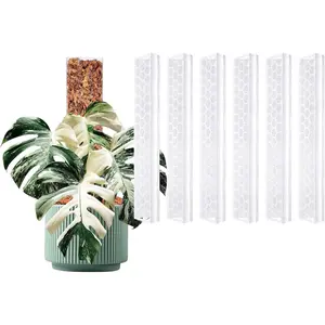 D Shape Sphagnum Moss Pole for Climbing  - 6 count 17 Inch Plastic Stackable  Support, Designed for Monstera & Indoor  with Enhanced Stability