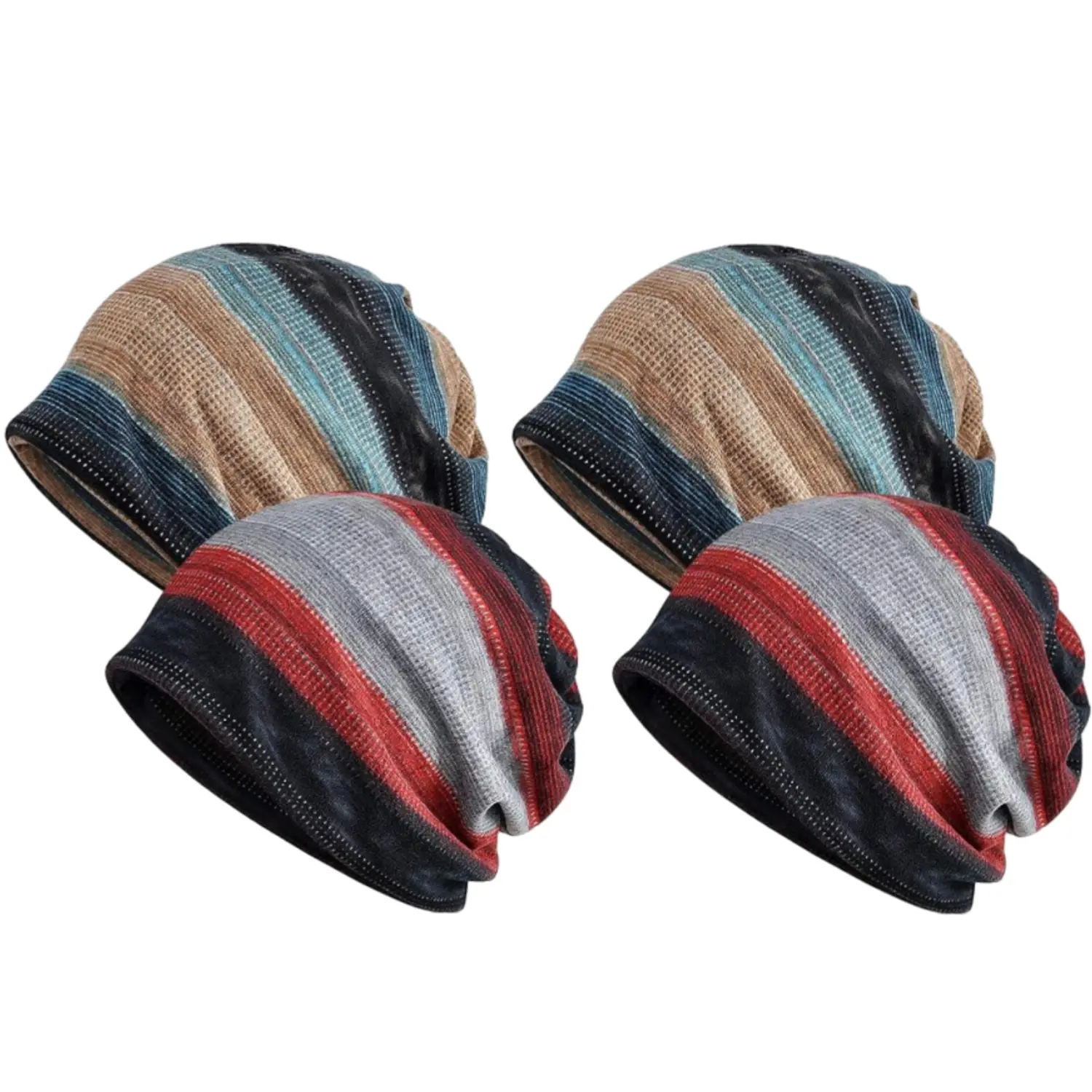 [Summervibes]  A Set of 4/2 Pcs Womens Chemo Headwear Hats,Soft & Breathable Slouchy Beanie Cap Scarf,Ideal for Daily Wear,Travel,Sports,and Chemo Patients,Halloween Christmas Party Gifts