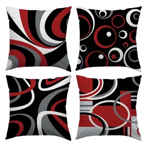 4pc modern abstract pattern printed throw pillow covers, with zipper closure, machine washable, suitable for living room, bedroom, sofa, car decoration, and seat cushion covers (only includes the pillow covers, not including the pillow cores).
