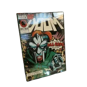 MF DOOM Comic Gladiator Mask Canvas Art - Vintage Wall Art Villain Hip Hop Rap Poster for Music Studio, Fan Bedroom & Urban Lounge Decor | Framed Canvas Print