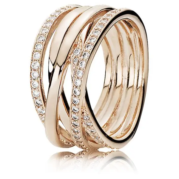 PANDORA Ring Pandora Rose Tm Entwined With Clear CZ 180919CZ-52 PANDORA Ring Pandora Rose Tm Entwined With Clear CZ 180919CZ-52