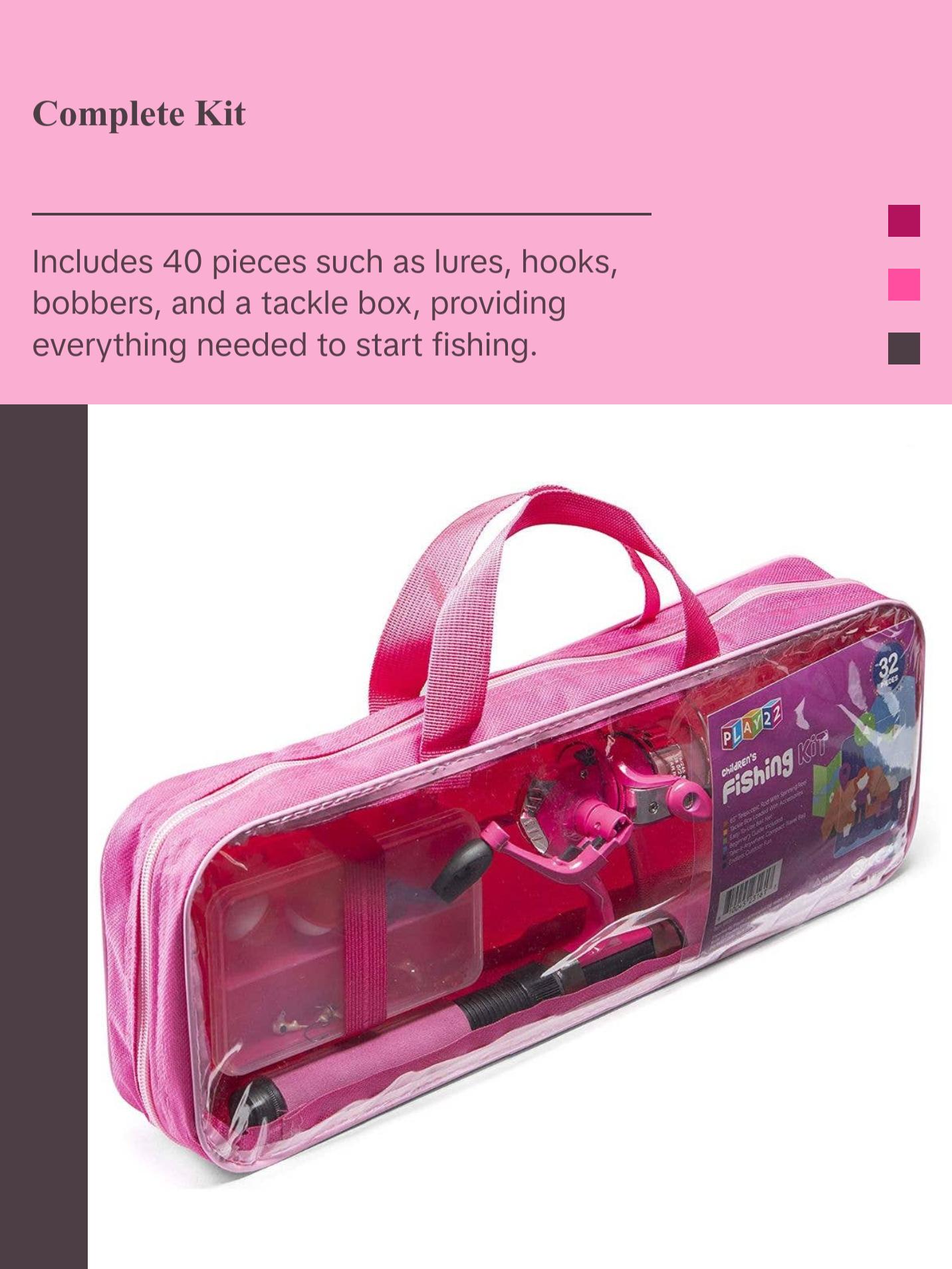 Kids Fishing Pole Pink 40Pc Kids Fishing Rod and Reel - TikTok Shop Kids Fishing Pole Pink 40Pc Kids Fishing Rod and Reel - TikTok Shop