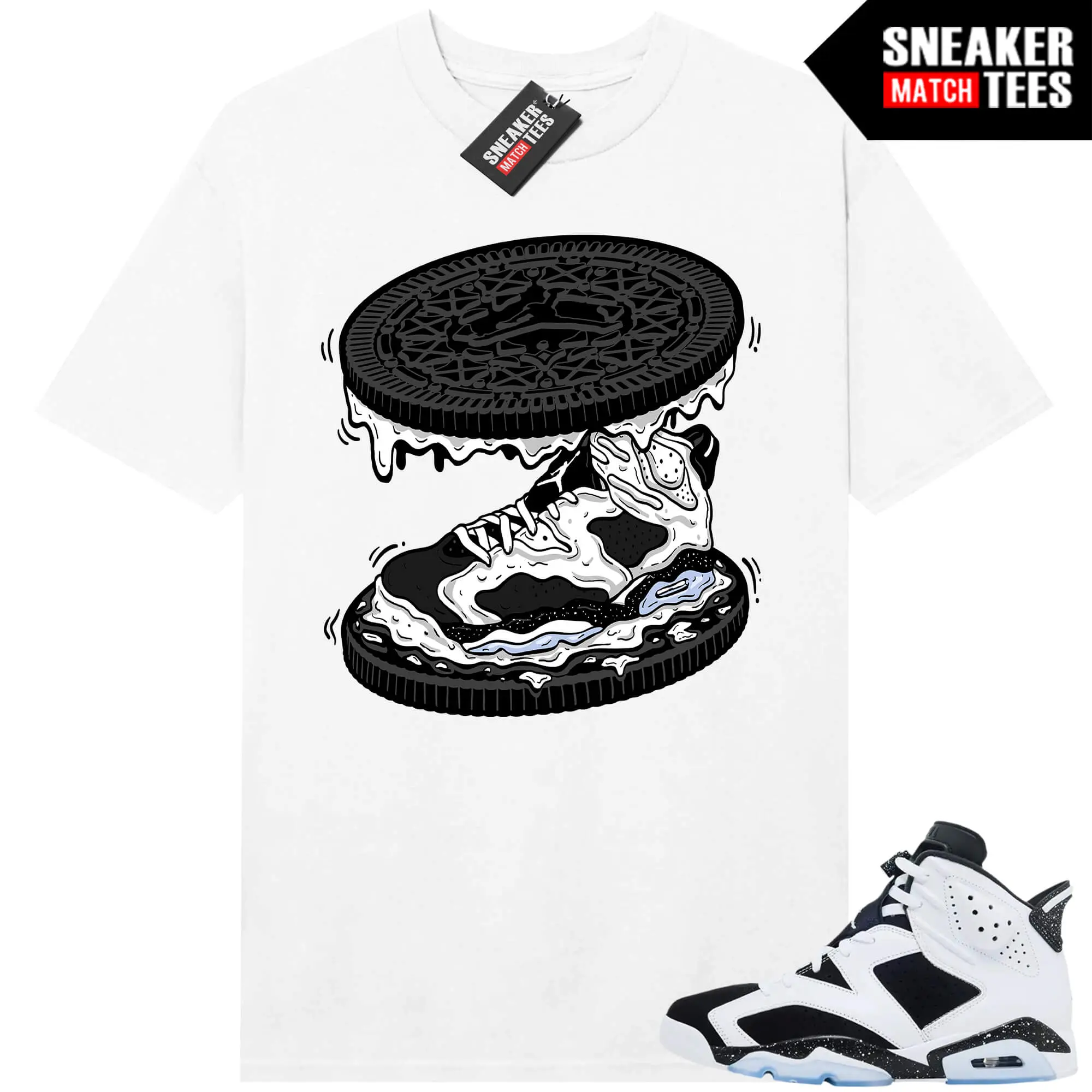 J6 Oreo Sneaker Match Graphic Tees White Cookies N Cream Graphic Tee, 90s Hip Hop Tee, Gift For Women and Man Unisex T-Shirt, Cozy Gift Graphic Shirt Menswear Unisex