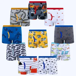 Boys' 10-Pack Boxer Briefs – 100% Cotton, Lightweight & Comfortable Underwear with Colorful Dinosaur Designs, Sizes 3T-10Y