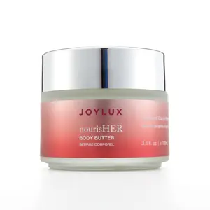JOYLUX NourisHER Body Butter - 96g Vegan Moisturizing Lotion for Dry Skin, Silky Peach Cream with Aloe & Vanilla for Hydration & Skin Repair