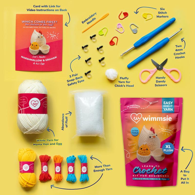 Wimmsie Crochet Kit - Chicken & Egg - White (FBA)
