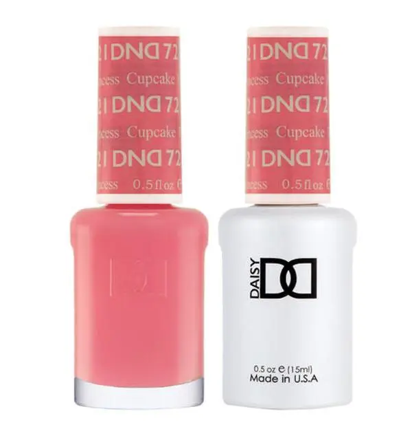 DND Gel Nail Polish Duo Set - #721 Princess Cupcake, UV-Cure Nail Art Product, 2 Bottles with Bis-Hema Poly(1), Unisex Youth-Focused Alternative to Regular Polish for Manicures