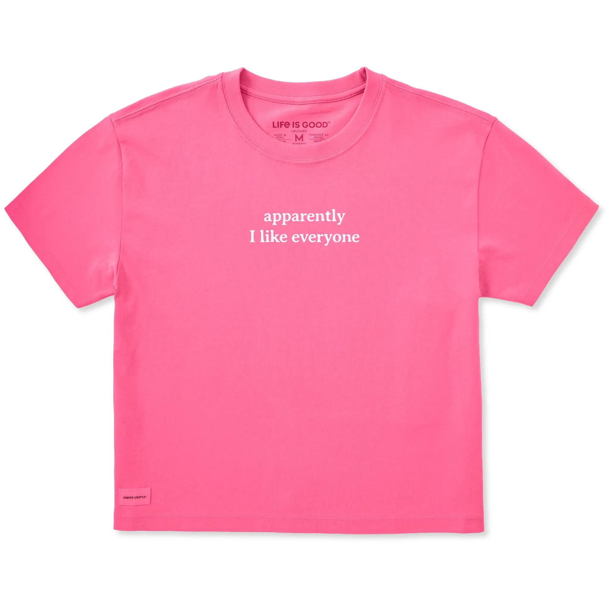 Women's Apparently I Like Everyone Short Sleeve Crusher Boxy Tee