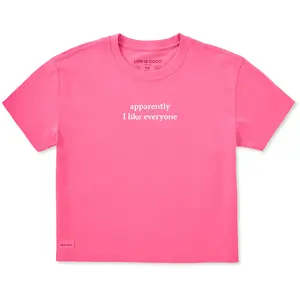 Women's Apparently I Like Everyone Short Sleeve Crusher Boxy Tee