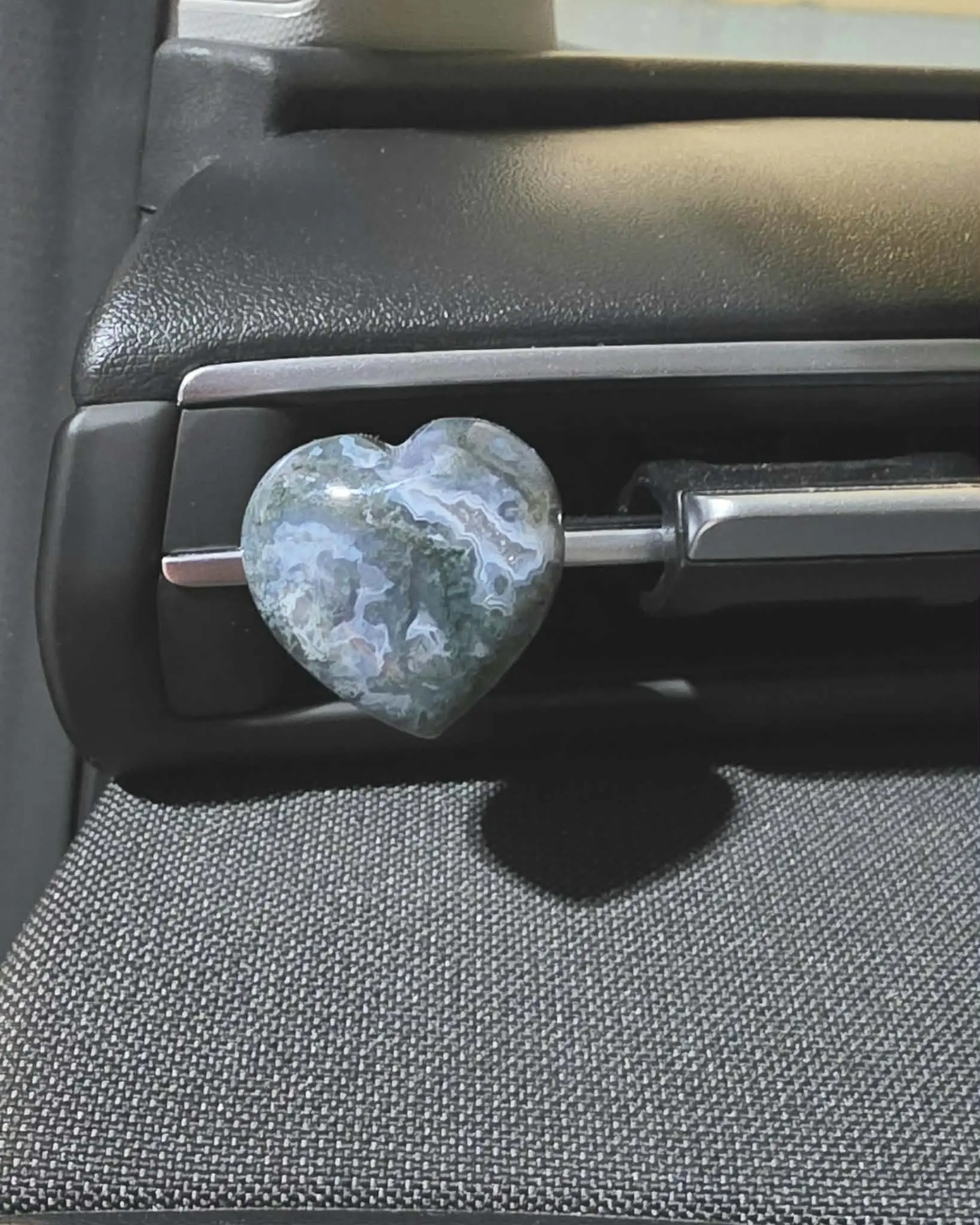 Green Moss Agate Car Air Vent Clip