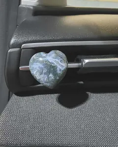 Green Moss Agate Car Air Vent Clip