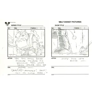 Chip n Dale Rescue Rangers Original Production Animation Storyboard Walt Disney FIRST EPISODE 1988 A38