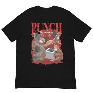 Punch The Monkey Shirt, Empathetic Meme Tee, Vintage Bootleg Style Top