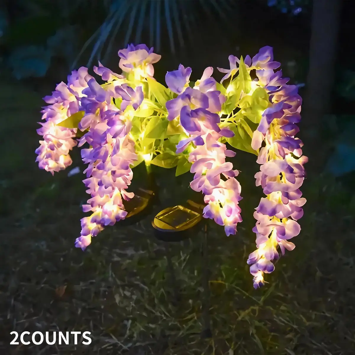 Solar Powered Vine Flower Light, 1 Box Waterproof Ground Inserted Light, Outdoor Decorative Light for Lawn Garden Terrace, Outdoor Landscape Lights, Garden Decorative Lighting, Yard Lighting, Solar Garden Lamps, Outdoor Decoration Light