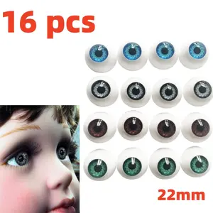16 Piece Set Handmade Eyeball Set, Plastic Acrylic Semi-circular Eyeball, Suitable for DIY Projects, Jewelry Making, and Halloween Decoration