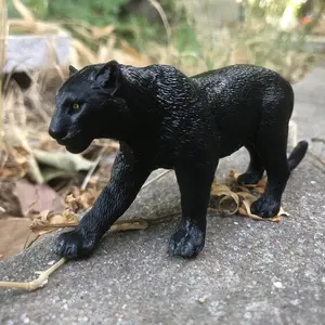 1Pc Realistic Black Panther Model - High Quality Jungle Wildlife Statue, Suitable for Indoor/Outdoor Home Decoration, Interior Decoration, Detailed Sculpture, Durable Decoration, Educational Collectibles for Science Enthusiasts, Collectible Figurines