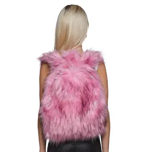 Rosy Roam Faux Fur Backpack - Pink