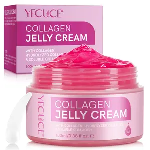 Yecuce Collagen Jelly Cream Balm with Niacinamide & Squalane, Hydrating & Firming Skin Care for Dry Skin, Back to School Essentials