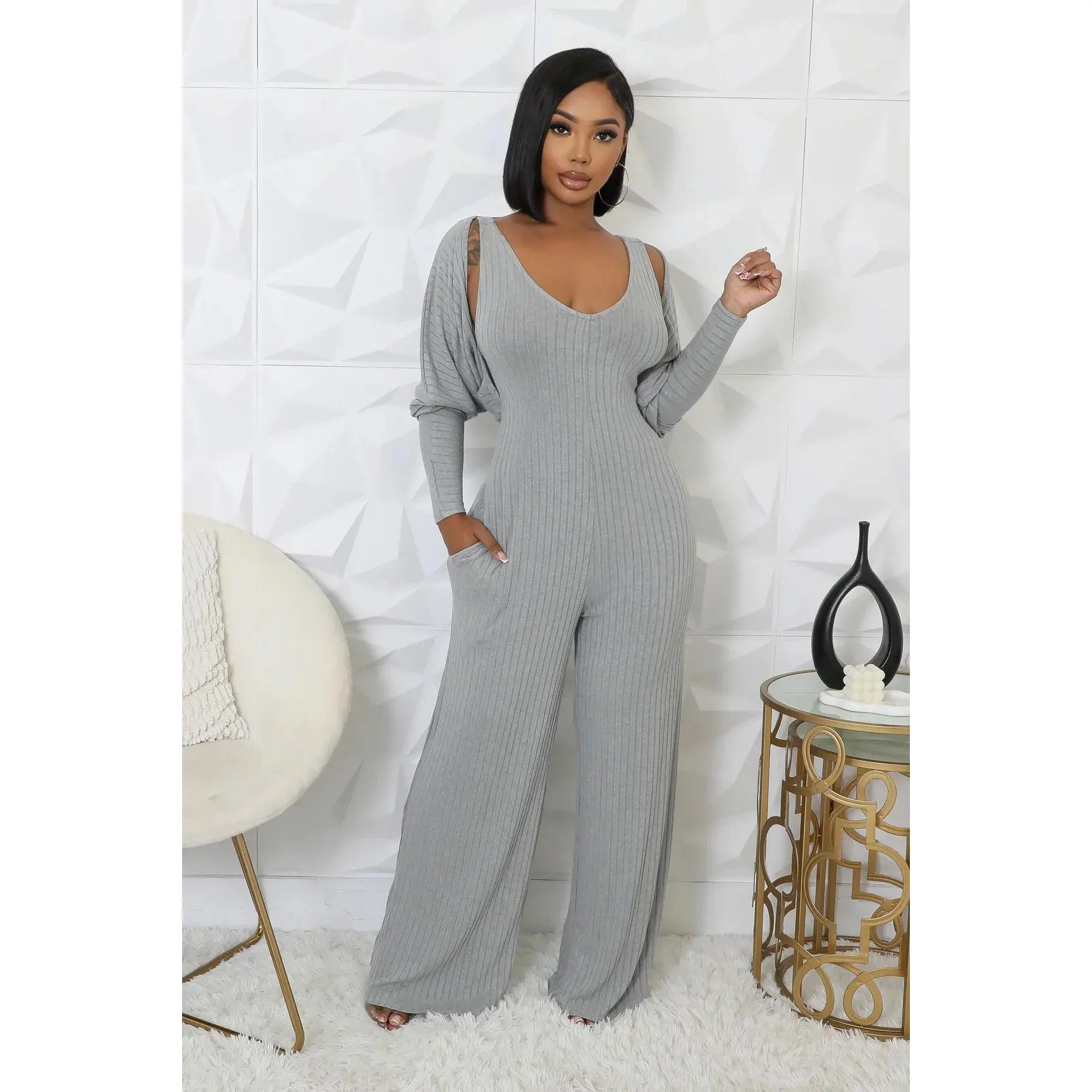 When Comfy Meets Classy 2pc jumpsuit