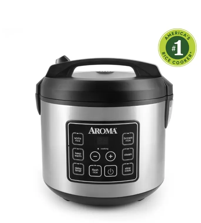 AROMA 20-Cup Digital Rice Cooker & Food Steamer with Bonded Granite Nonstick Ceramic