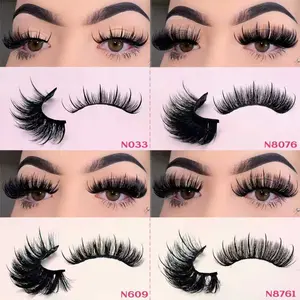 Faux Mink Manga False Lashes, Wispy Eyelashes Wet Look, Natural Soft Cute Dramatic Fake Eyelashes, Suitable for Beginners
