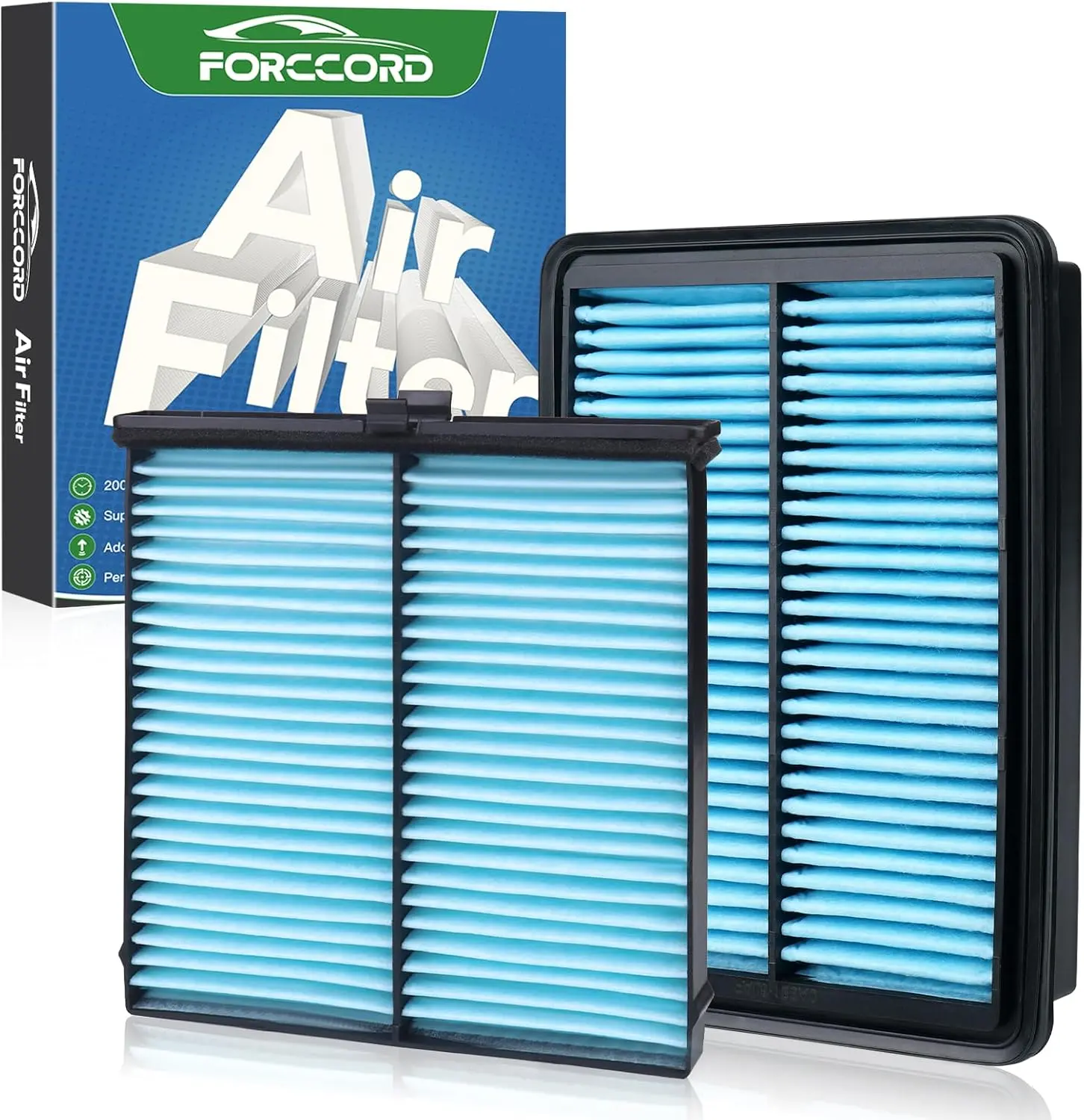 FORCCORD Engine & Cabin Filter Combo Set for Mazda (CX-30 2019-, Mazda 3 2019-, CX50 2023-; Excludes Hybrids, Up to 2026), Direct Replacement for BDTS61J6X & PAH9-13-3A0A, Easy-Install Premium Auto Accessories