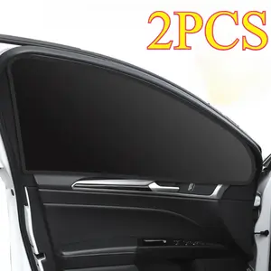 2pc Magnetic Car Window Sunshade - Car Side Window, Front and Rear Window Mesh Curtain Protector, Car Accessories