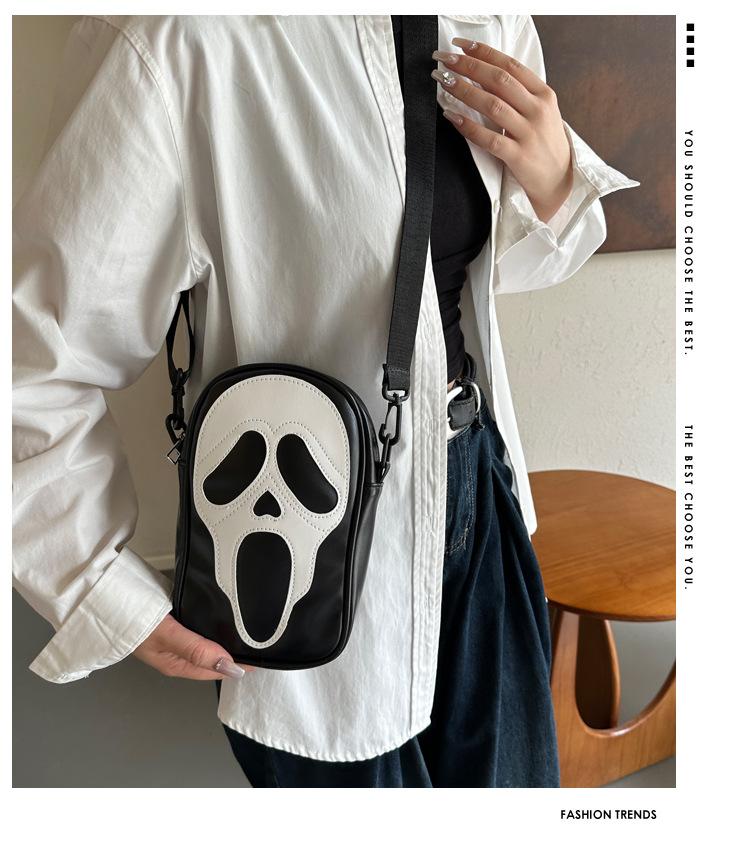 New Halloween Skull Bag | Cute Ghost Crossbody for Women | Quirky Shoulder Phone Bag | Christmas Mini Square Purse | Spooky Trendy Aesthetic