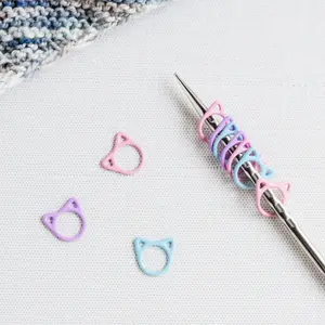 Set of 10 Cat Stitch Markers - Pastel Mix