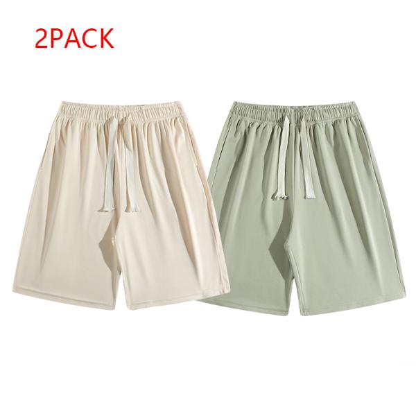 Men's 2PACK Casual Sweat Shorts, Soft Comfy Summer Lounge Shorts, Breathable Gym Daily Wear Streetwear