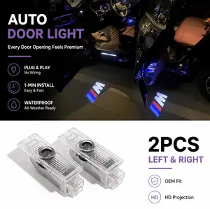 2PCS BMW LED Door Welcome Lights, HD Logo Projection, Easy Plug & Play Installation, Fits 3/5/7 Series, X Series & MINI