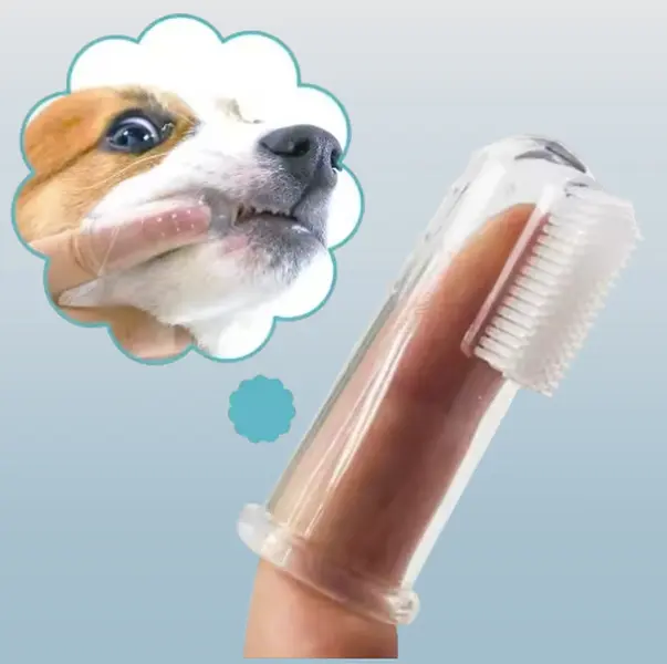 Soft Silicone Finger Toothbrush for Pet Dental Cleaning - 2 Pack