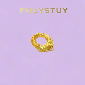 《YNK15》Coiled Dragon Pendant | 25mm Diameter Statement Charm